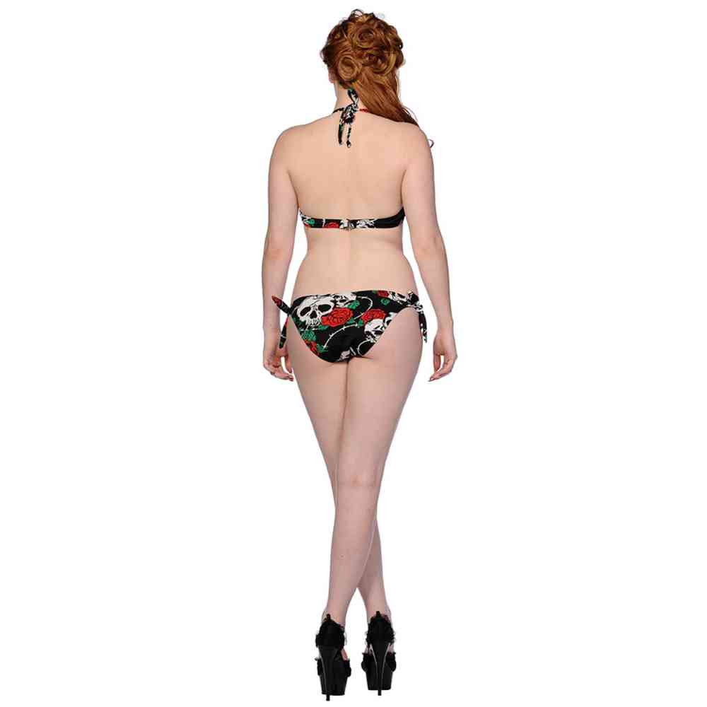 Banned Banned Skull Roses Bikini set Black Attitude Europe